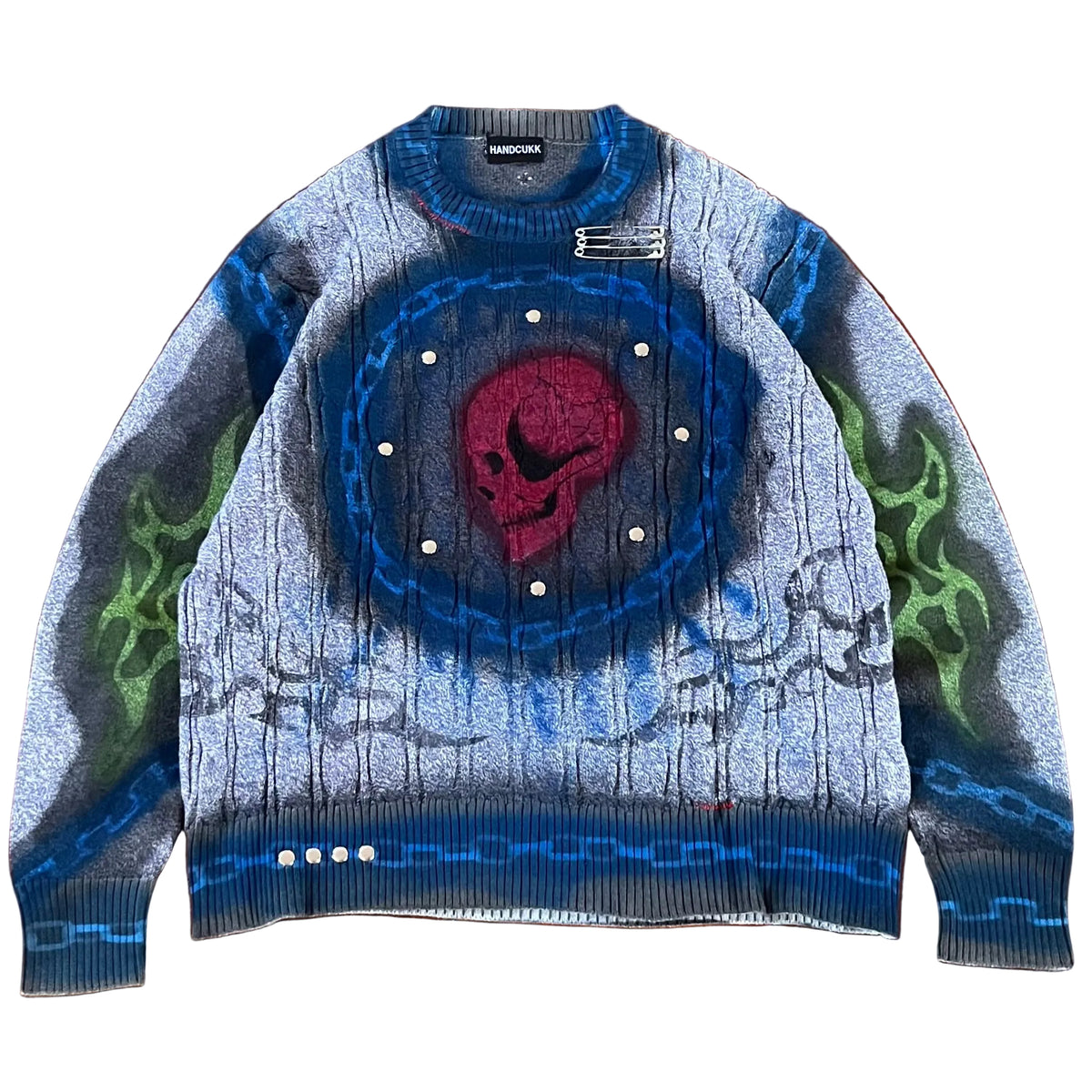 Custom hand painted spray painting knit sweatshirt